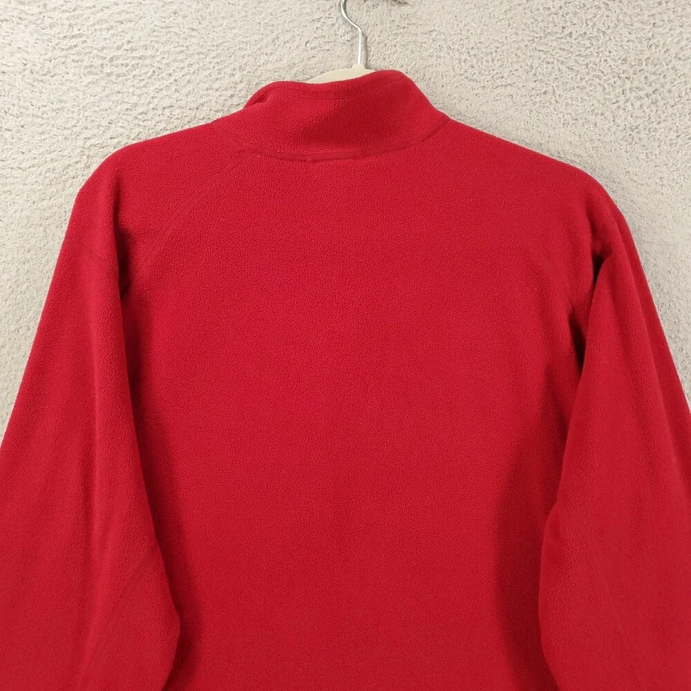 The North Face Fleece Sweater Mens Large Red 1/4 Zip Sweatshirt Pullover Jacket